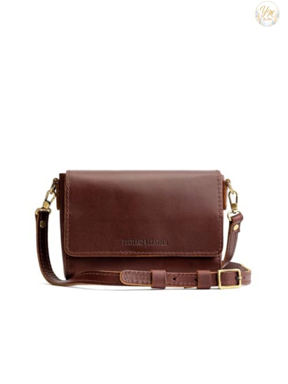 Full-Grain Leather Crossbody Bag with Adjustable Strap